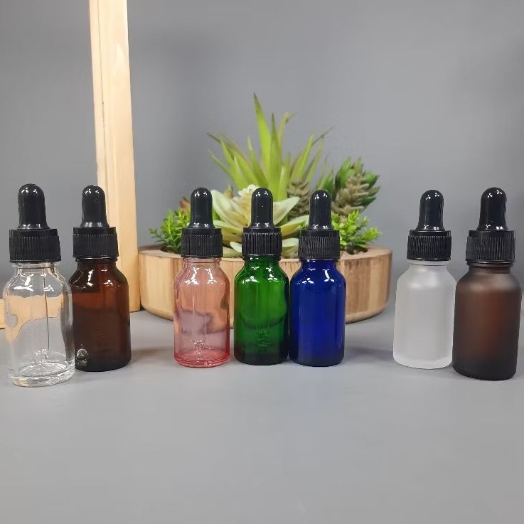 Botol Kaca Pipet 15 Ml Ring Hitam Non-Segel / Botol Pipet 15 Ml / Botol Serum 15 Ml