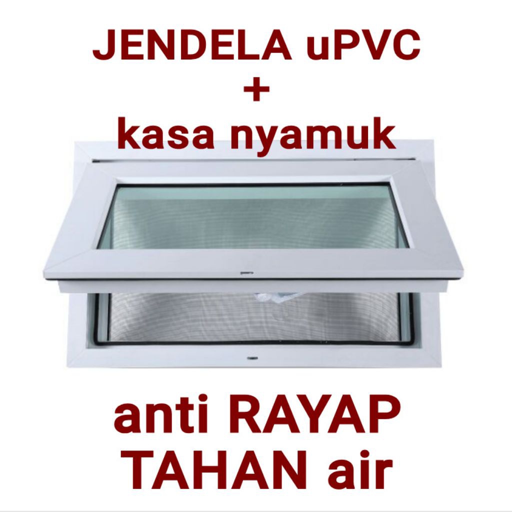 Jendela Swing UPVC Kasa Nyamuk Jendela Anti Rayap Anti Air