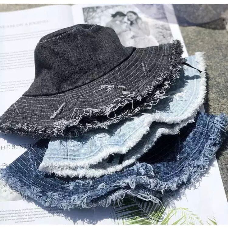 Topi Bucket Hat Jeans LEVIS Model Rawis Pria Wanita Model  baru Bucket Soft Jeans