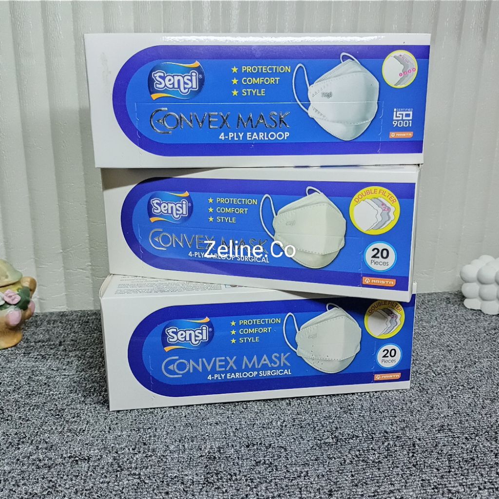 SENSI Convex Mask 20's | Masker sensi convex dewasa isi 20pcs