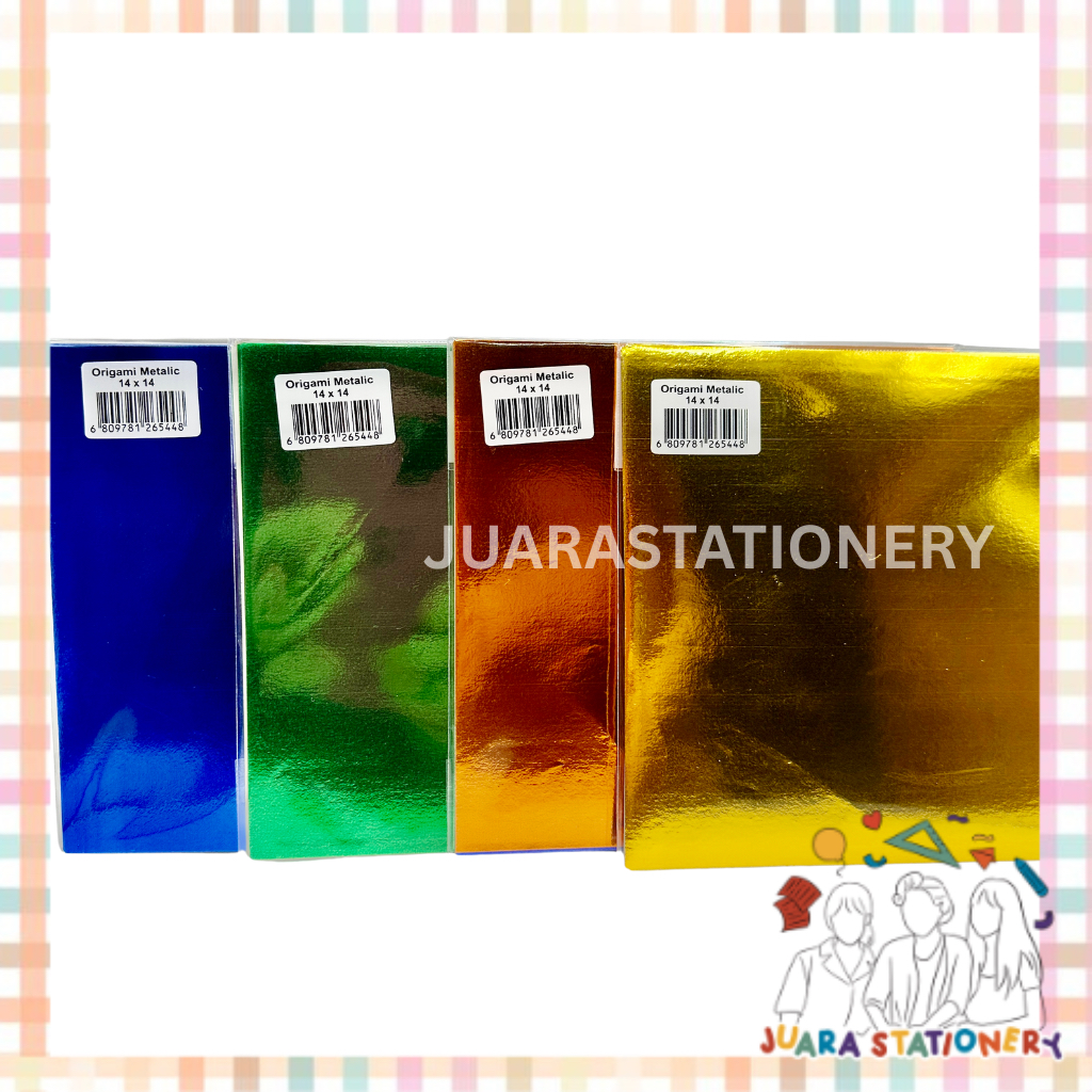 

(1388) JUARASTATIONERY Kertas Lipat Metalik 14x14 cm / Origami Metal Origami Metalik