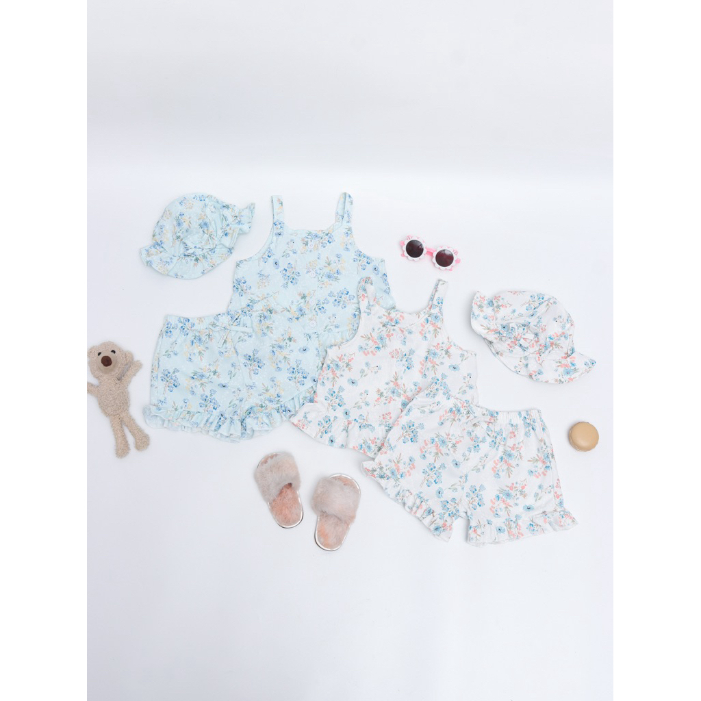 Summer bloom tanktop set baju pantai anak perempuan