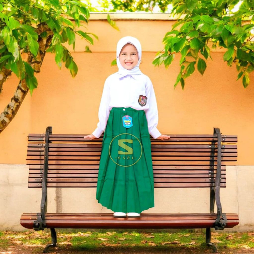 ROK RAMPEL HIJAU/ROK SERAGAM SD MI /ROK RAMPEL HIJAU / ROK SERAGAM HIJAU