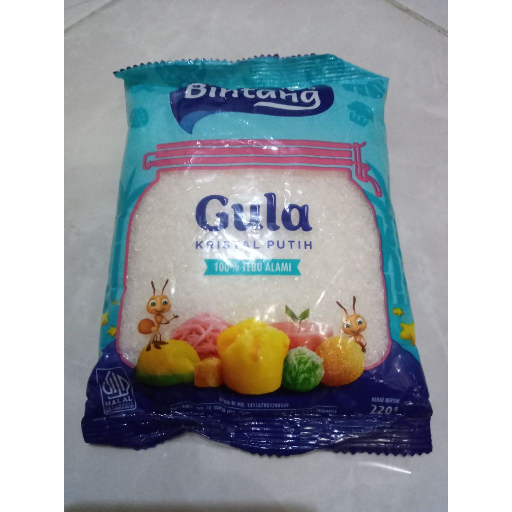 

Gula BINTANG Kristal Putih 220gr Halal
