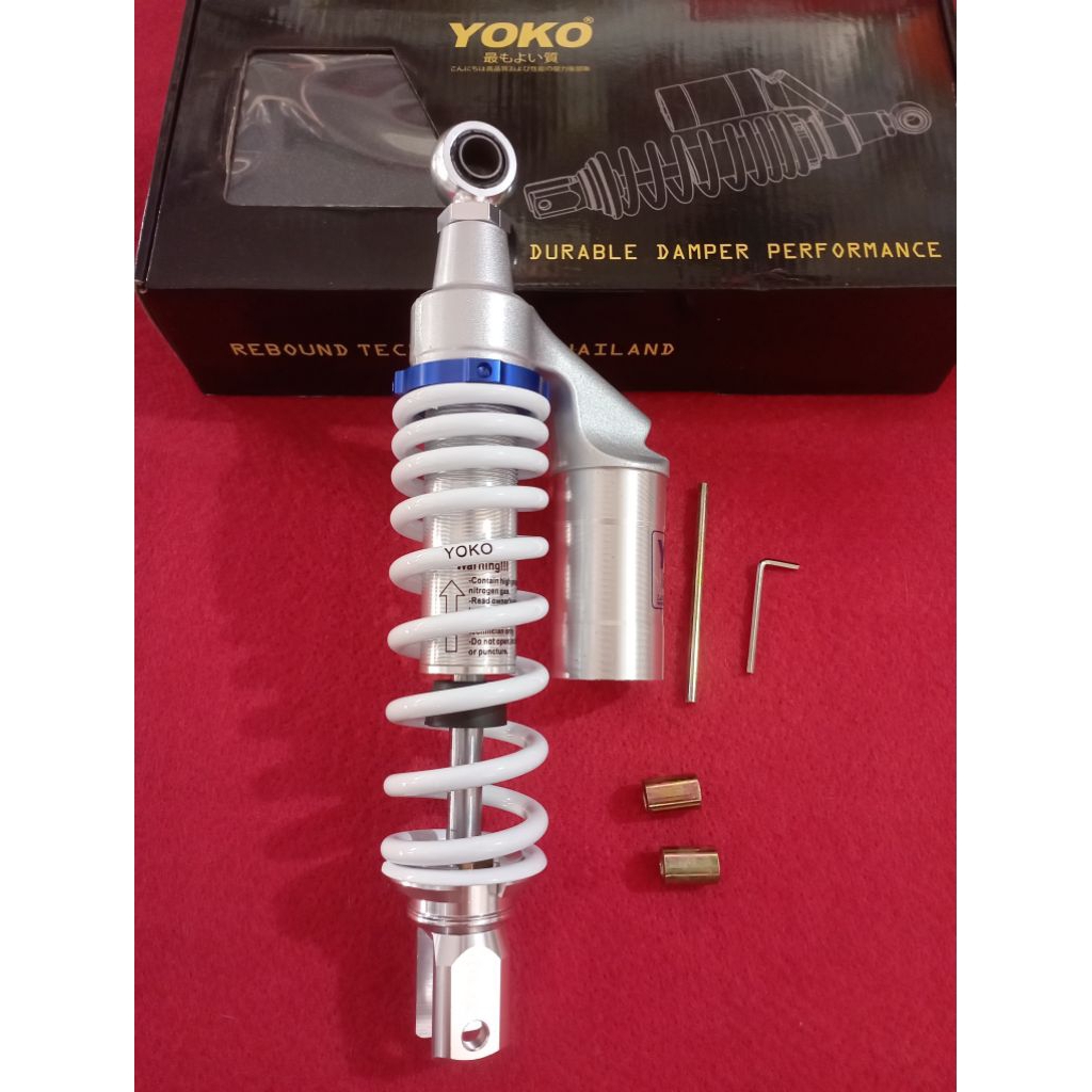 Shock Yoko 310MM Perak Biru Putih Mio Beat karbu Scoopy karbu