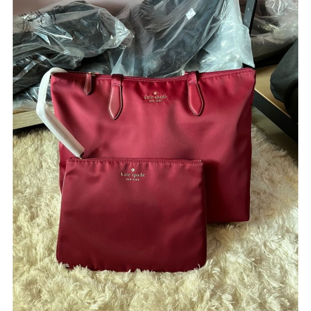 KATE SPADE TOTE BAG NYLON WITH POUCH