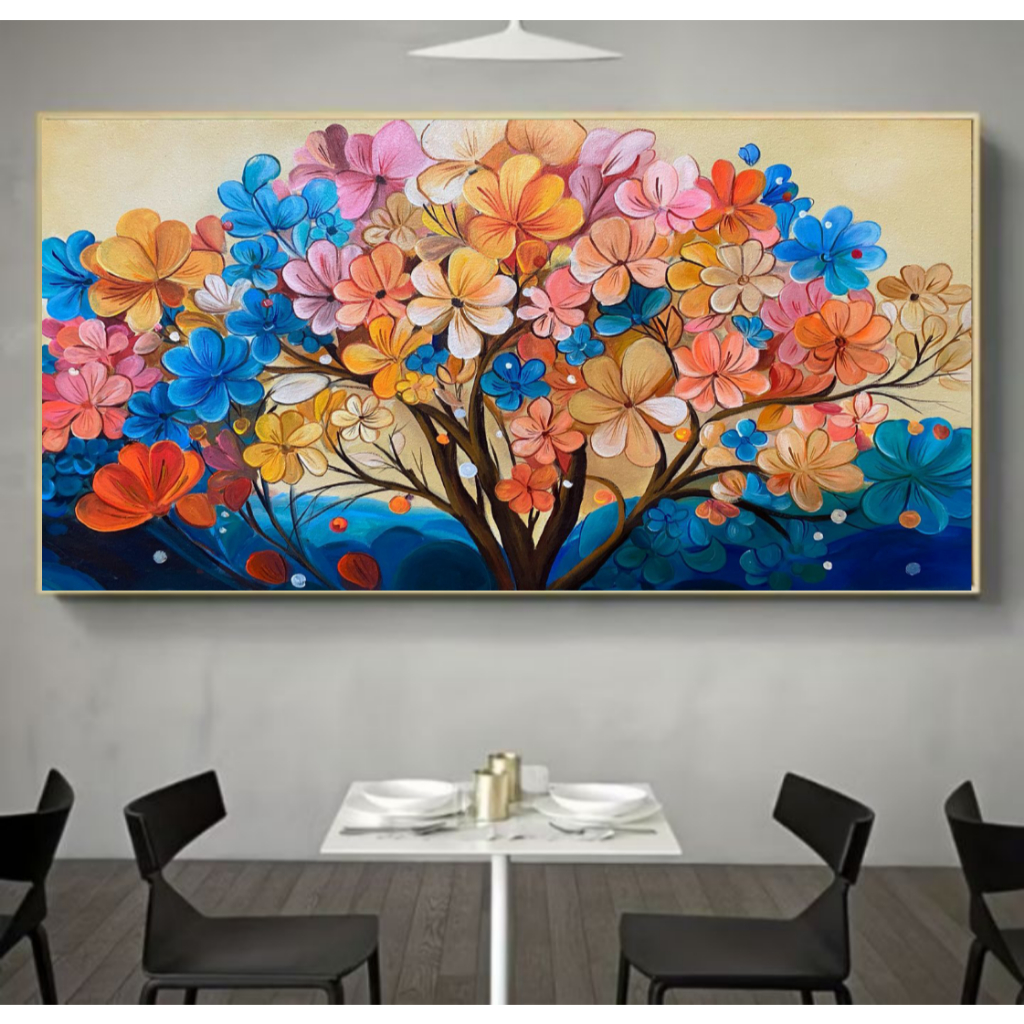 Lukisan dinding bunga aesthetic modern art lukisan kanvas hiasan dinding aesthetic