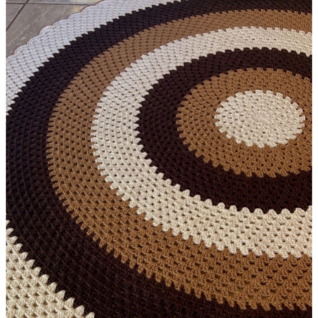 Alas Meja Bundar / Taplak Meja bundar Rajut Handmade