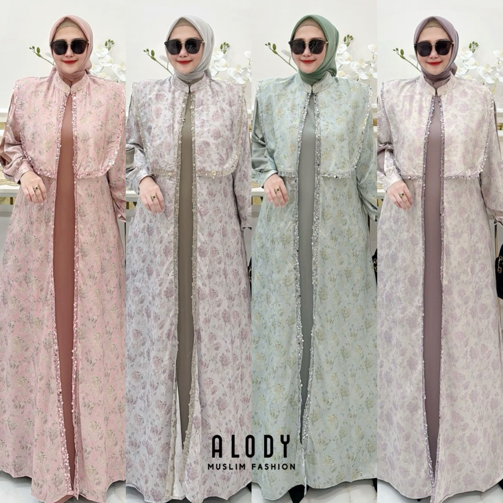 Rayya series dress 2in1 by Alody gamis terbaru mewah cantik dan nyaman pakai dress muslimah elegan g