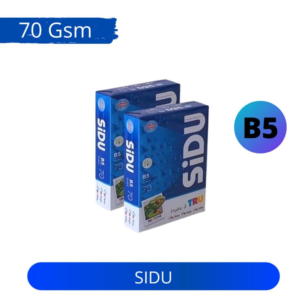 Kertas HVS Sidu Ukuran B5 Tebal 70gsm 1 Rim 500 Lembar [Rim]