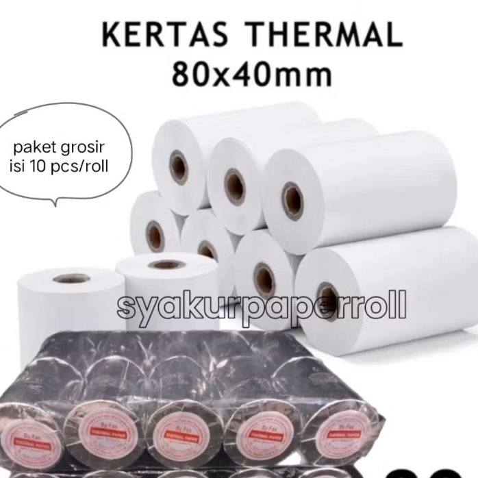 

Sy Kertas struk kasir thermal murah 80x40mm paket 10 pcs