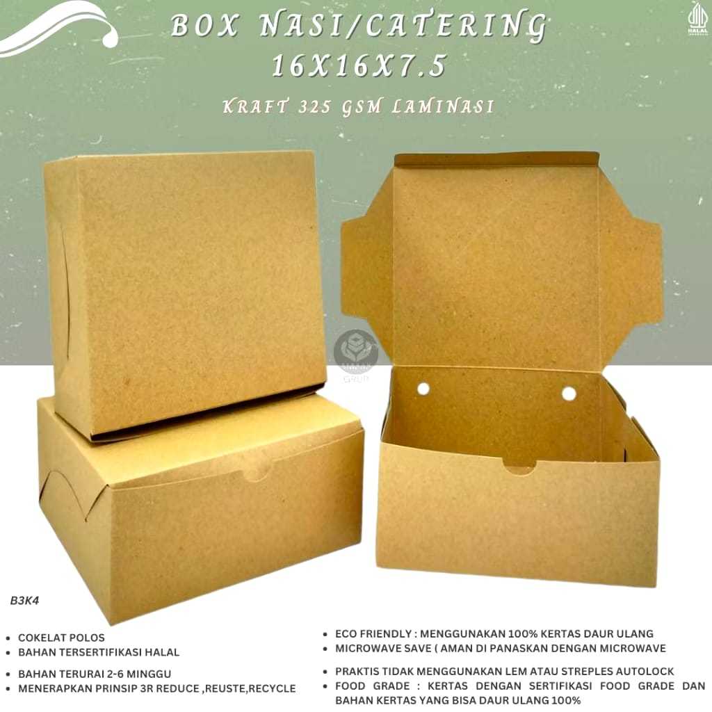 

Box Nasi Kotak Dus Nasi 16x16 Laminated (B3K4-16X16X7.5)