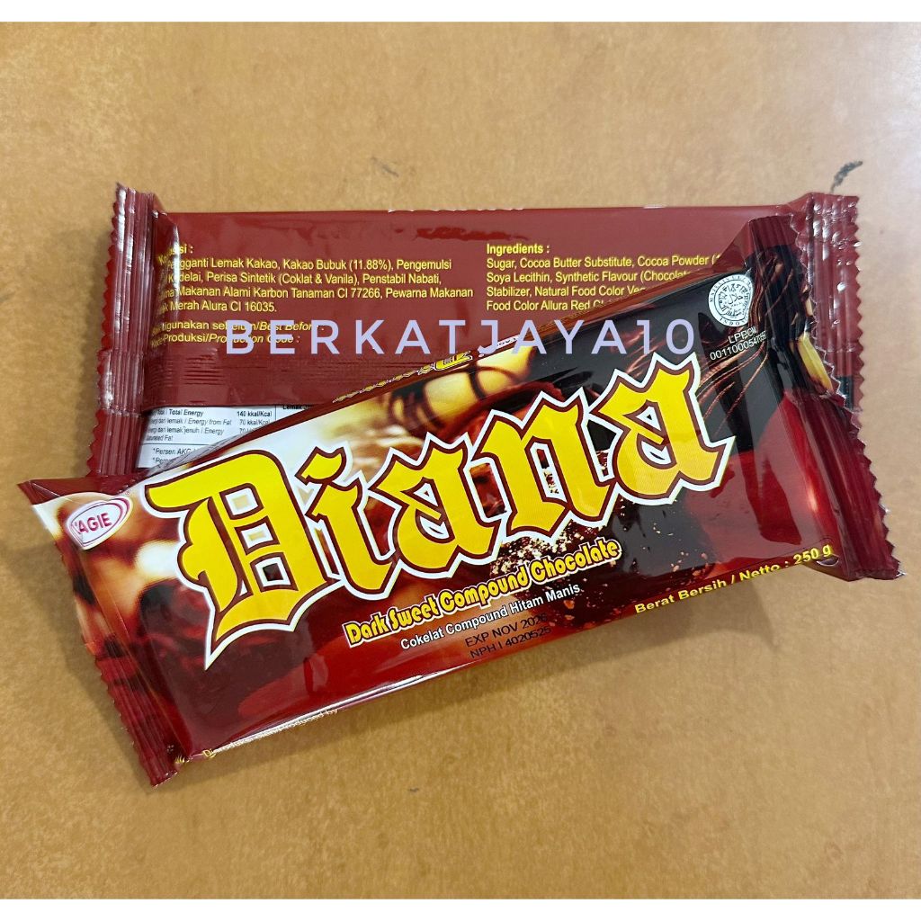 

MURAH Coklat Hitam DIANA 250 Gram dari Lagie Compound Chocolate Halal MUI