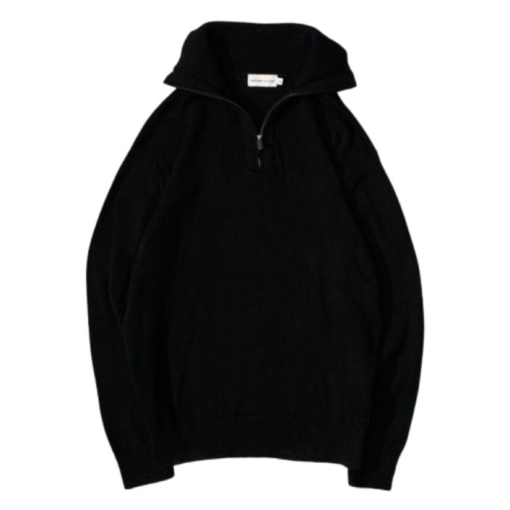 Halfzip Knit Costume O’Clock “Black”
