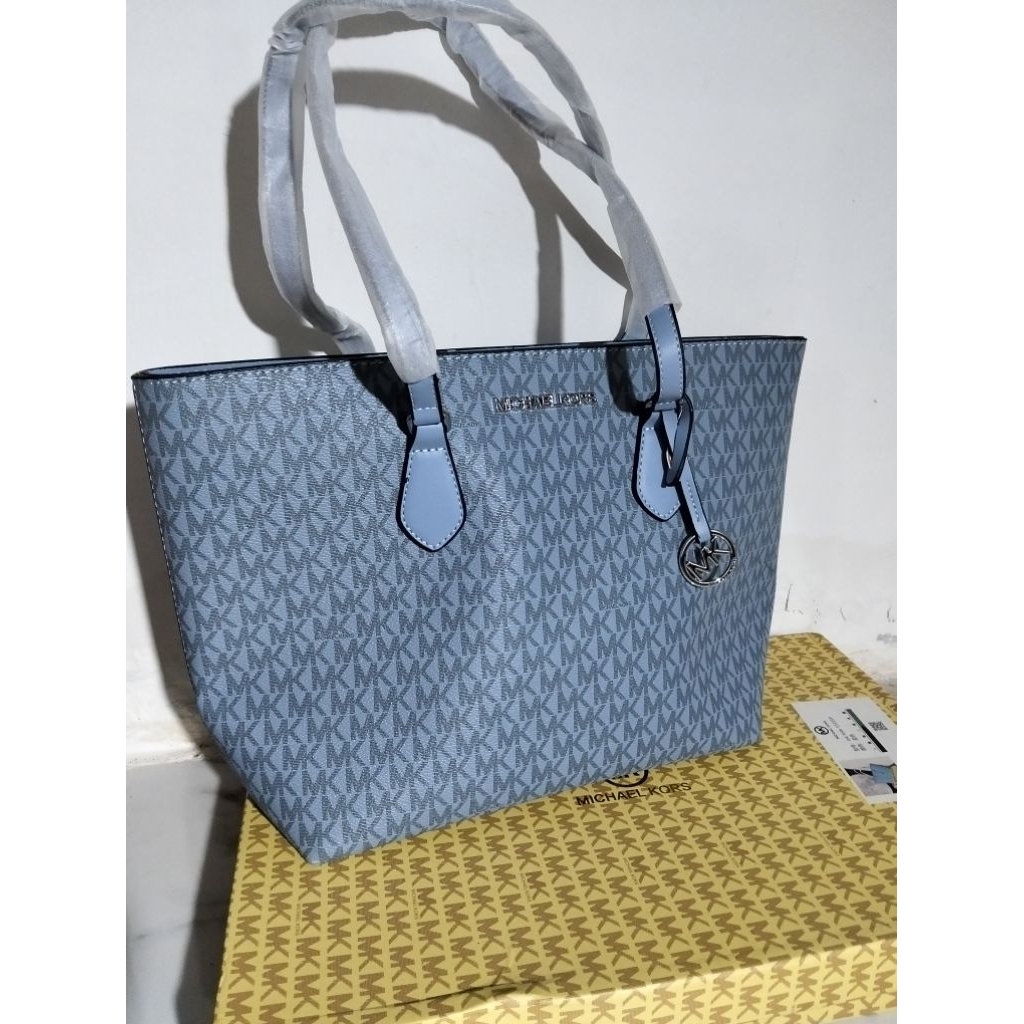 Tas Tote ice blue Import MK (box+ ganci)