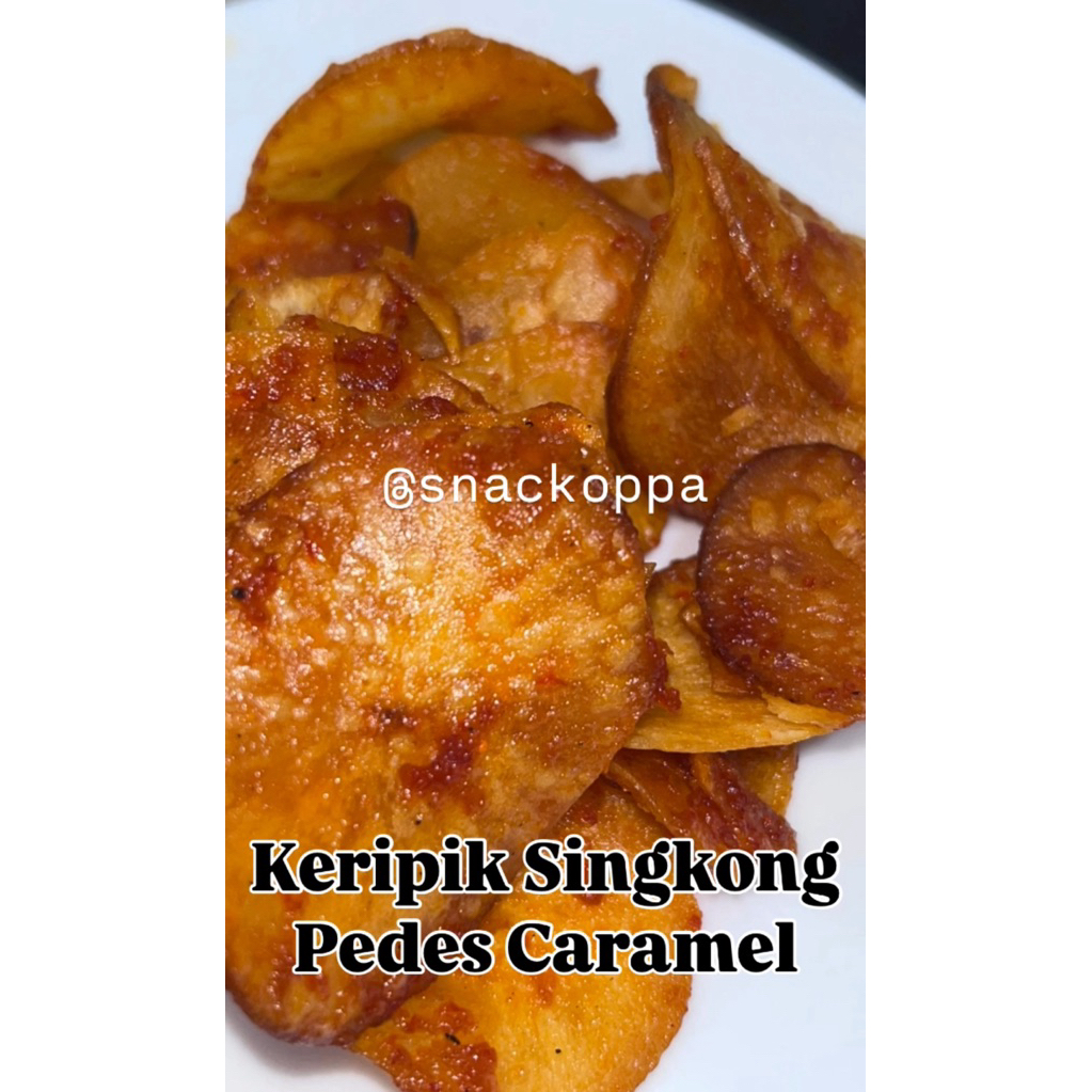 

KERIPIK SINGKONG PEDES CARAMEL (PEDES MANIS) 135 gram | SNACK BY SNACKOPPA - KERIPIK TIDAK KERAS
