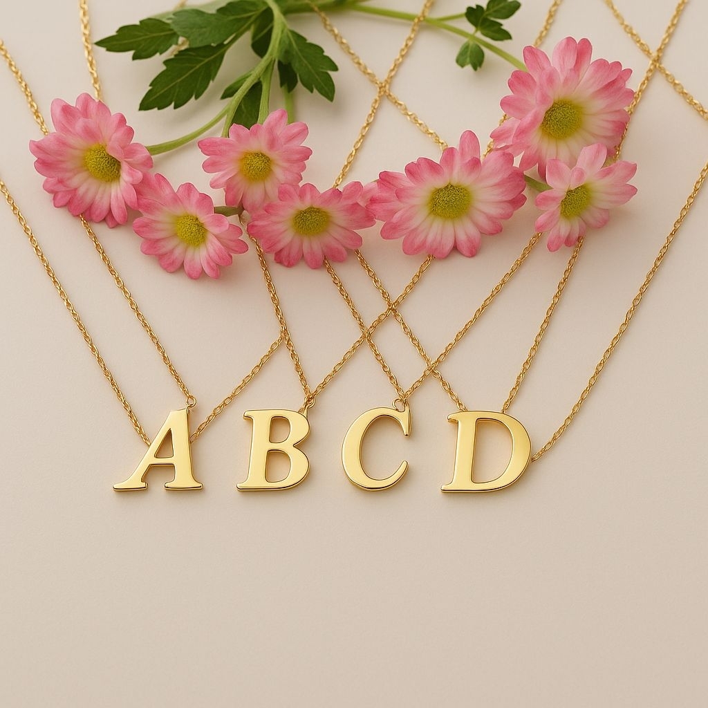Kalung Huruf A-Z titanium Emas – Aksesori Kekinian & Personal