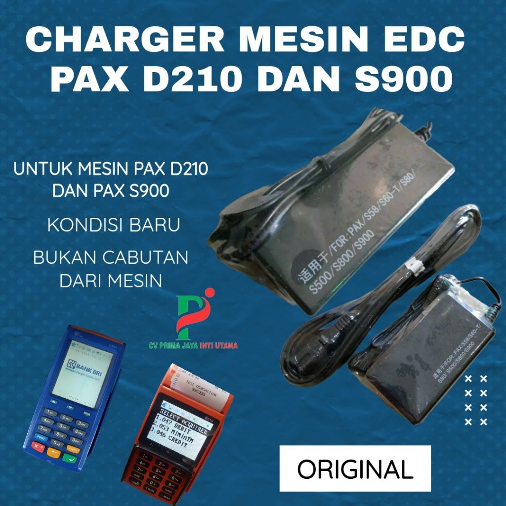 ADAPTOR CHARGER MESIN PAX S900 PAX D210 Original