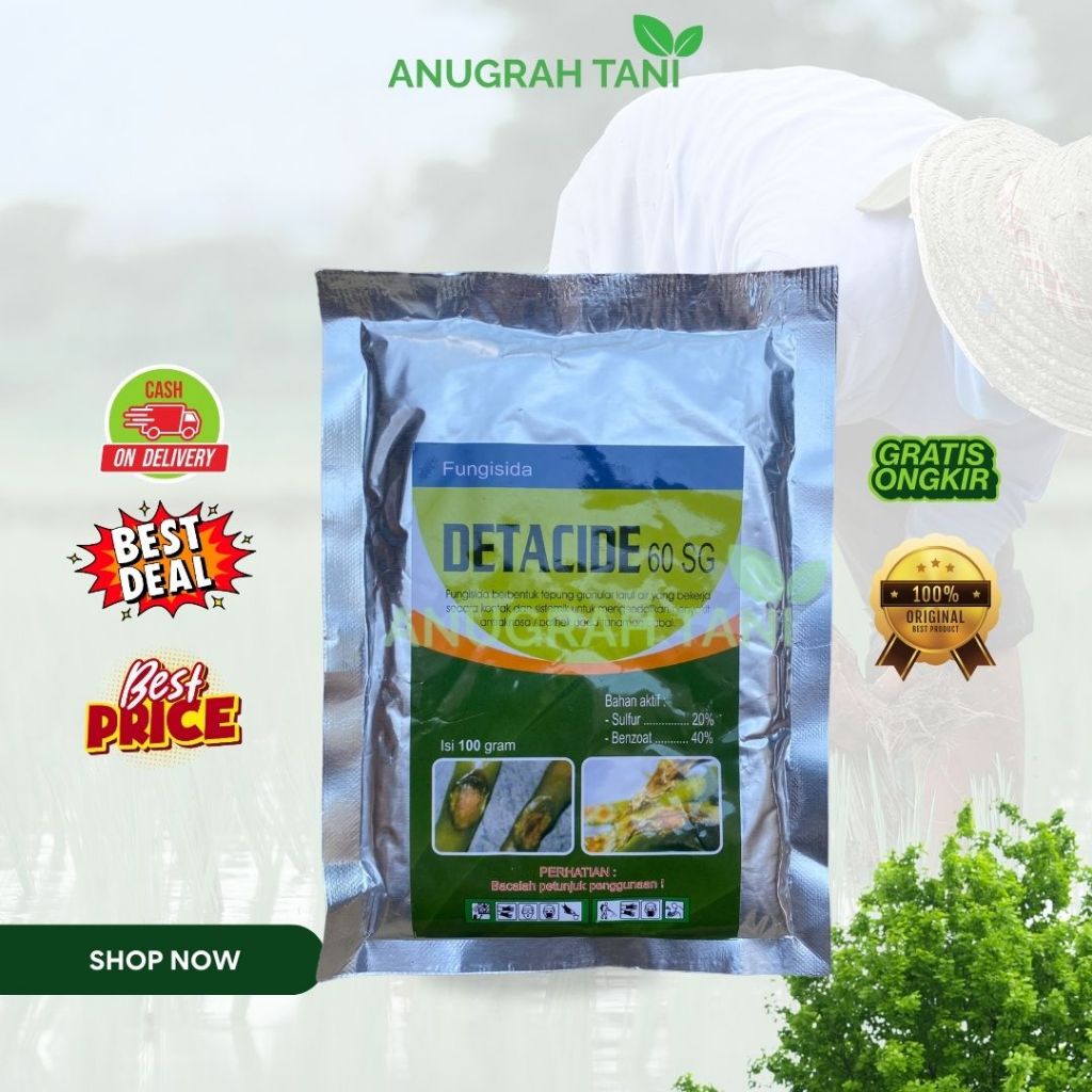 Detacide 60 Sg 100 Gram Fungisida Mengatasi Pathek Busuk Buah