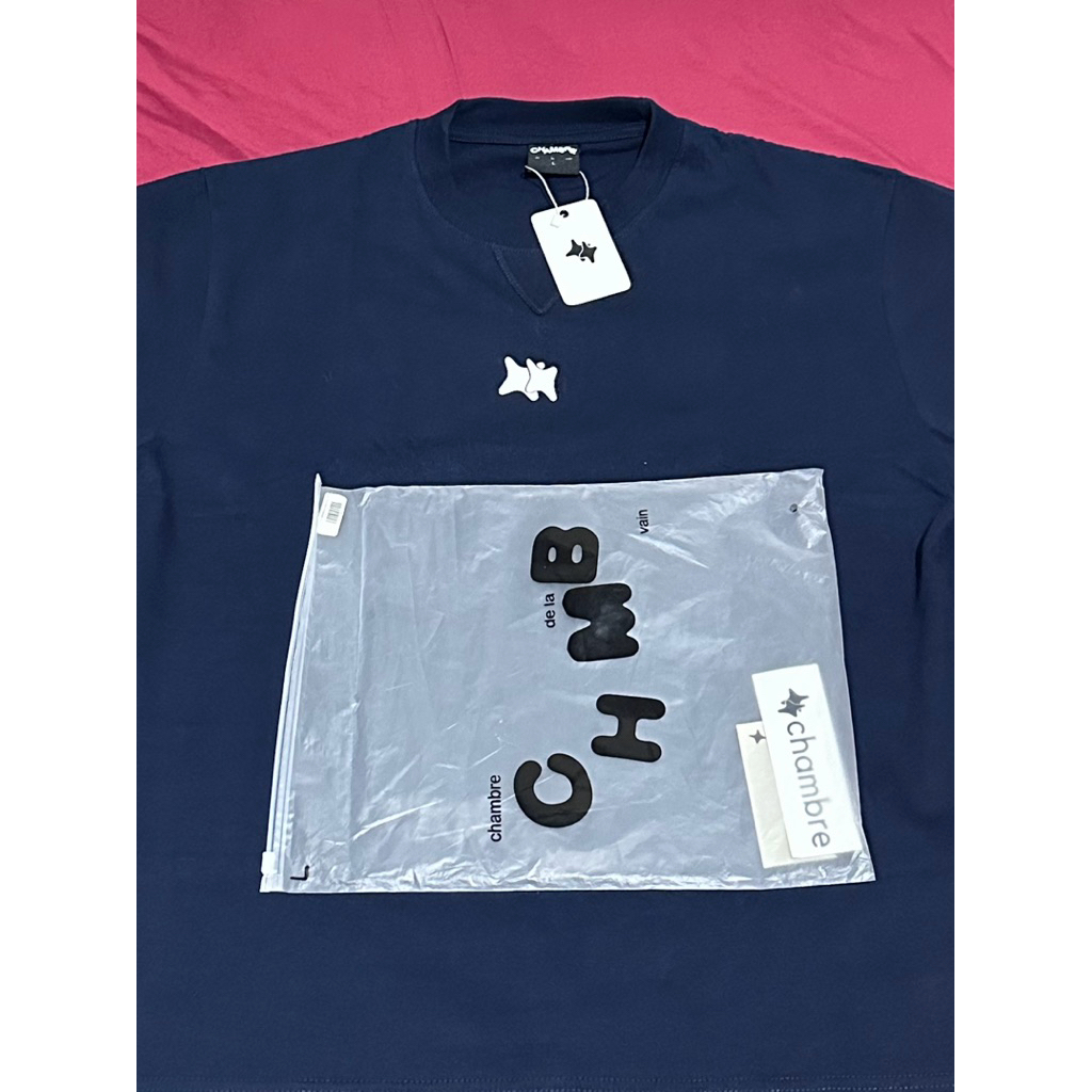 T-SHIRT CHMB LOGO CHAMBRE DE LA VAIN - LOGO TYPE NAVY (L)