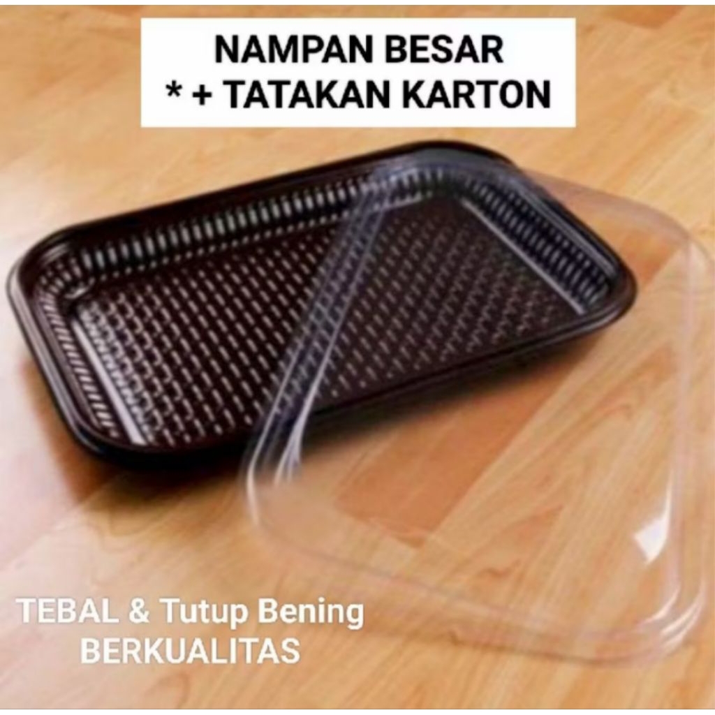 Mika nampan besar / tray nampan coklat L + Tatakan