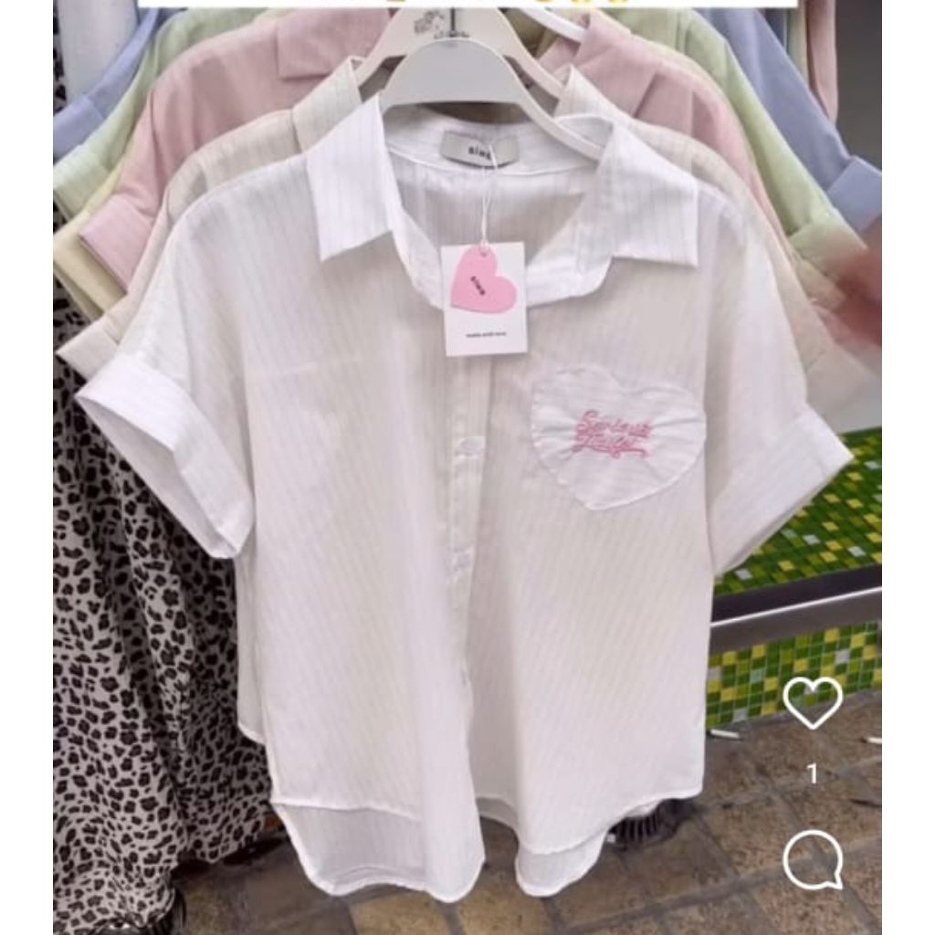 kemeja putih siwa baju bangkok outer oversize baju atasan wanita modern ready stock blouse blus