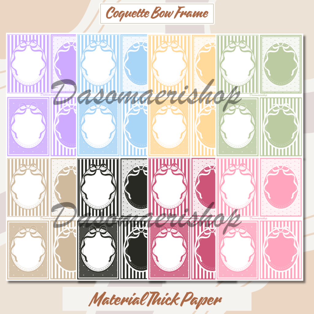 

Deco Paper Coquette Bow Frame Set Kertas Dekorasi Scrapbook Journaling Handmade by Dasomaerishop