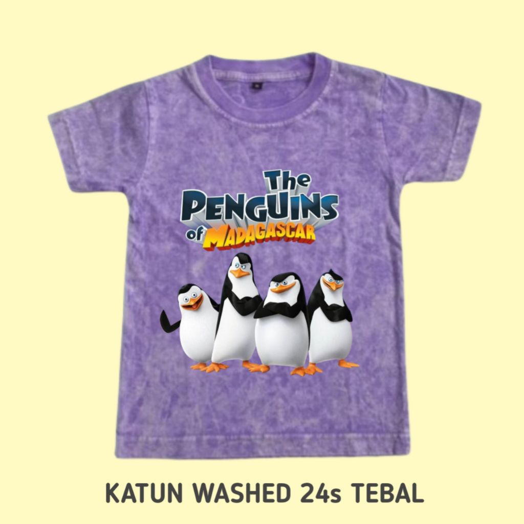 KAOS ANAK THE PENGUINS OF MADAGASCAR KATUN WASHED