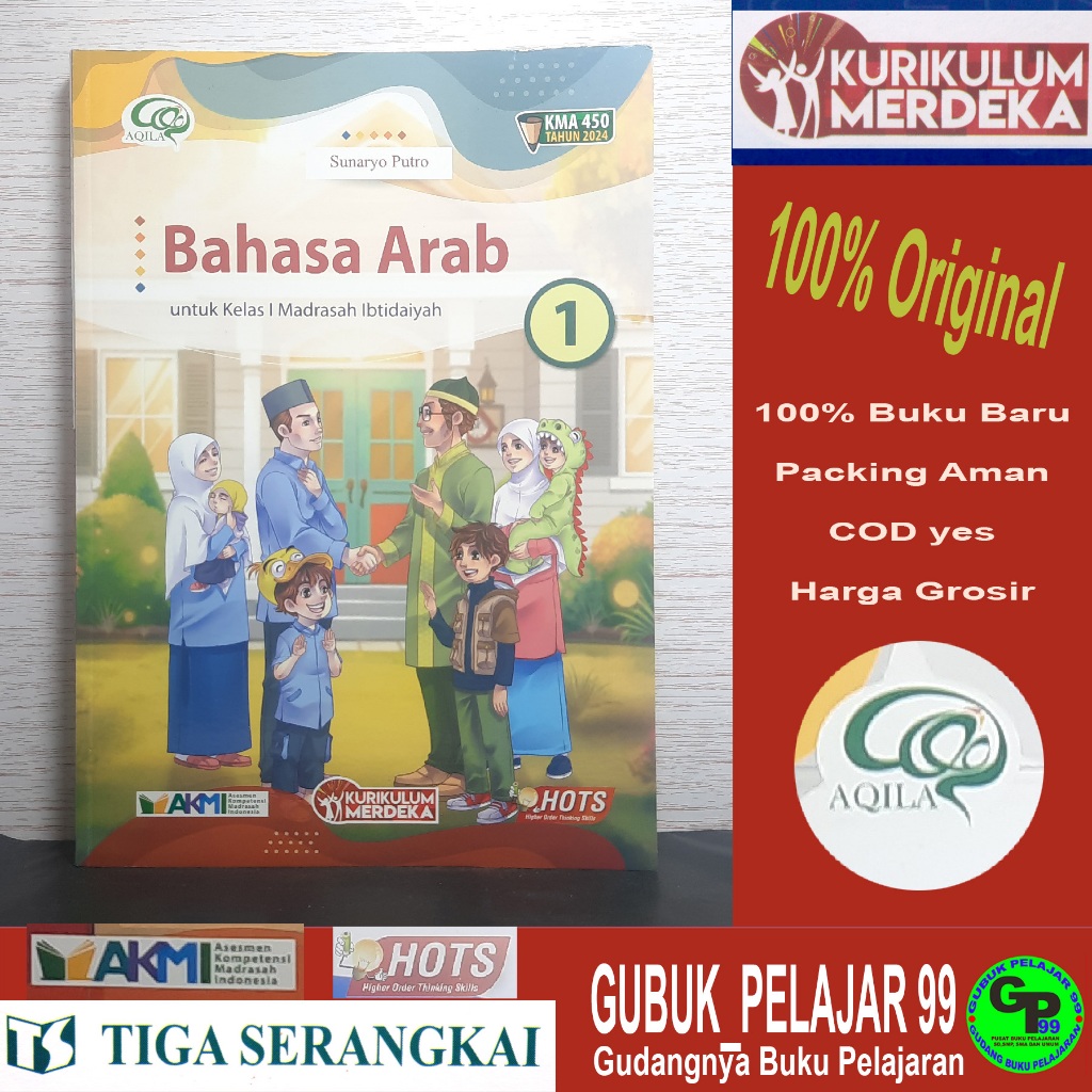 BAHASA ARAB Kelas 1 Madrasah Ibtidaiyah (MI) PT Tiga Serangkai (AQILA) KMA 450 TAHUN 2024
