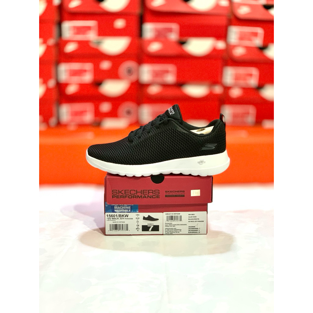 SKECHERS GO WALK JOY PARADISE BLACK SLIP 15601/BKW ORIGINAL 100% RESMI PT MAP BNIB