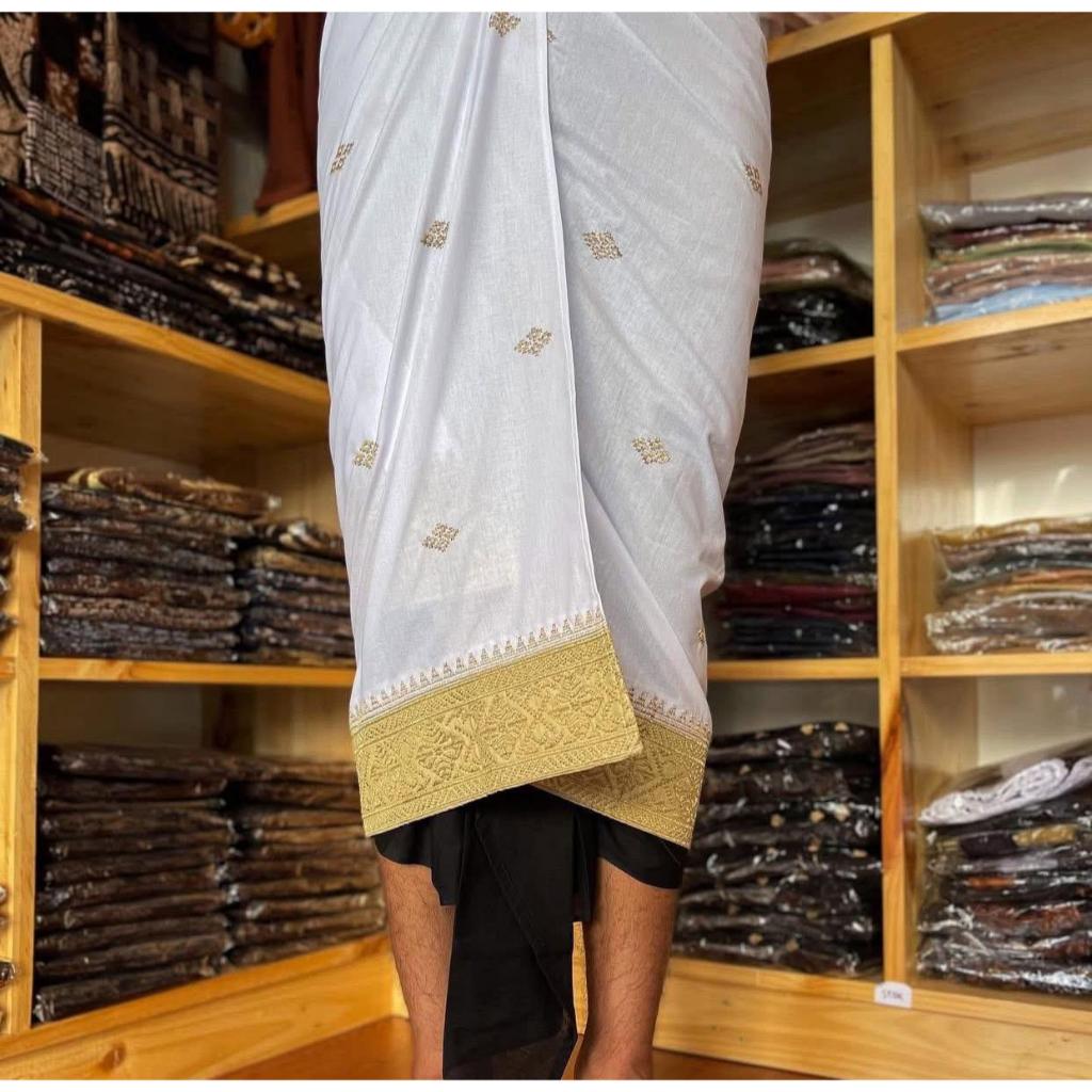 SAPUTAN PUTIH KUNING BORDIR BALI