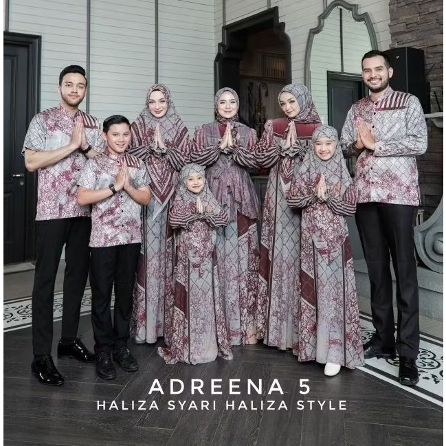 Sarimbit Set Family Gamis Haliza Adreena 5 Haliza Syar'i| Haliza Style Gamis lebaran idul Fitri gami