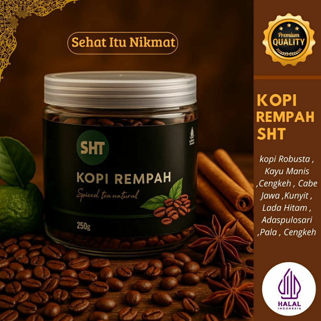 

Kopi Rempah SHT | Kopi Herbal Stamina | Kopi Robusta dengan Rempah Pilihan
