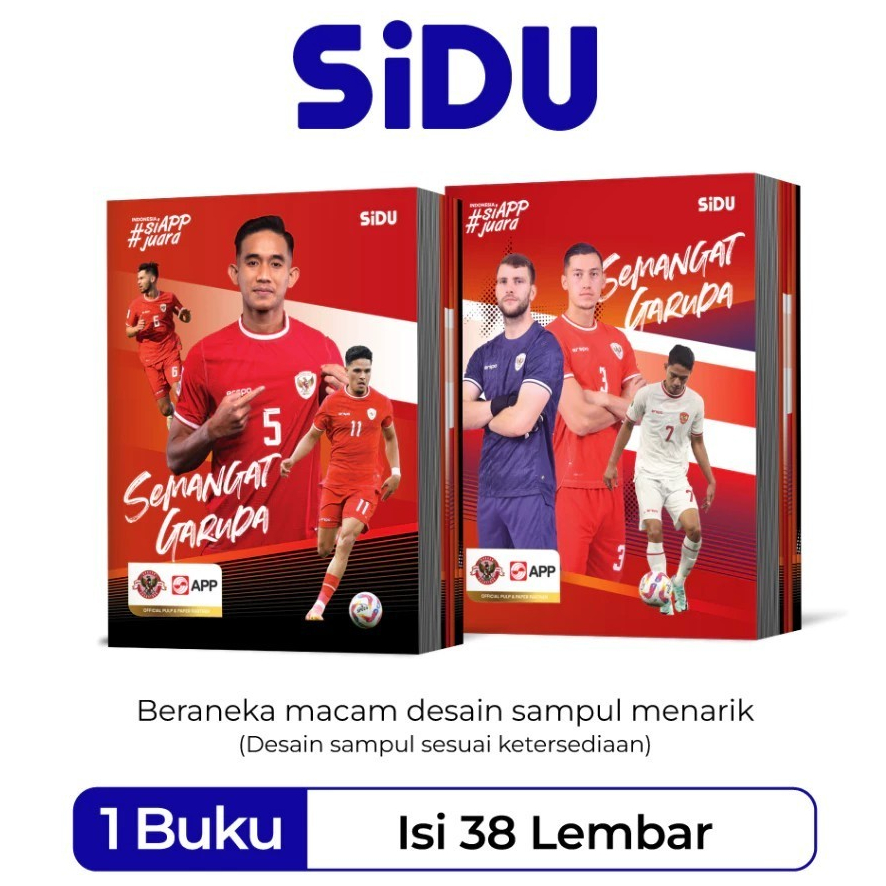 

ATMS [JUAL 10 PCS] BUKU SiDU Buku Tulis Timnas 38 Lembar - 10 buku (1 PAK ISI 10 BUKU)