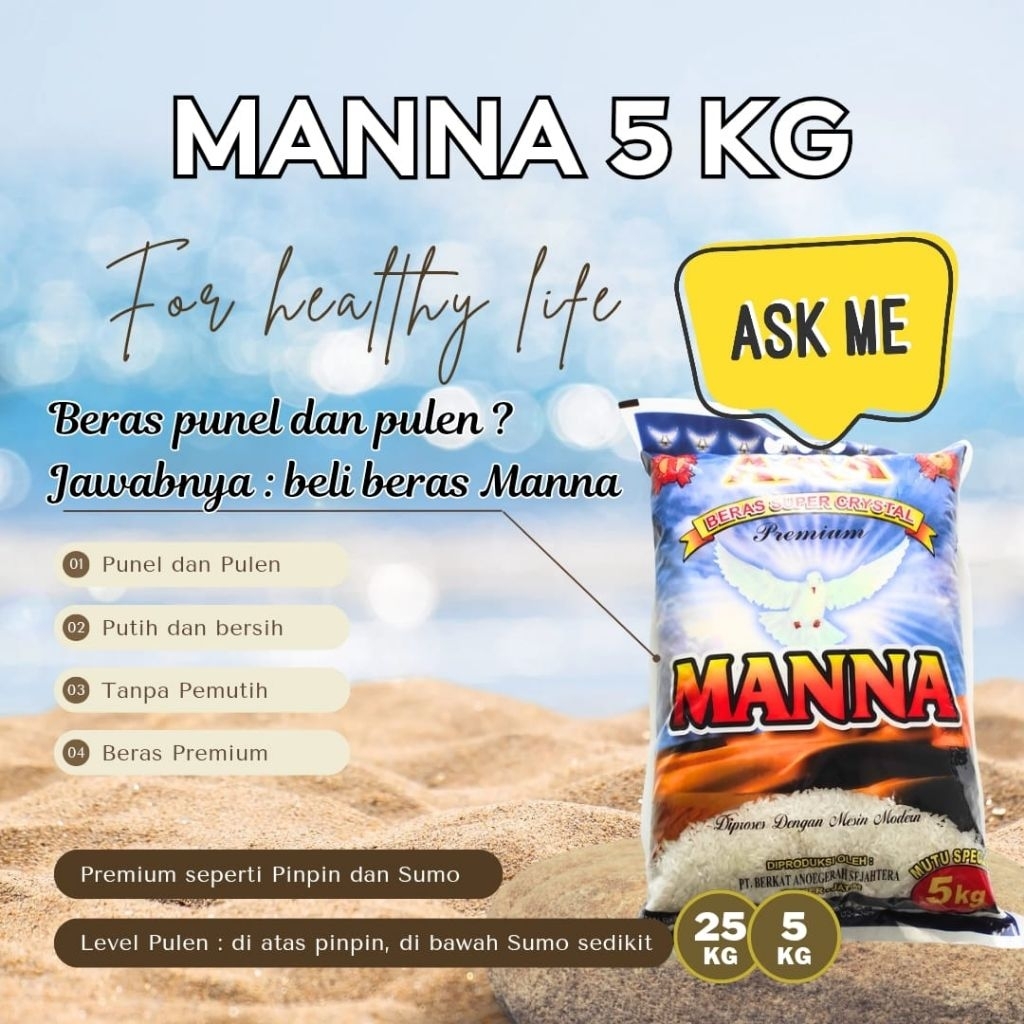 

Beras Premium Manna Punel & Pulen