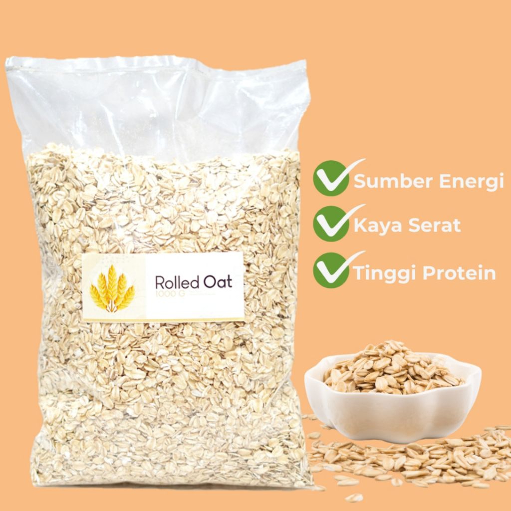 

Rolled Oat 1kg Oatmeal Gandum Utuh Instant Sarapan Sehat Baik Untuk Semua Usia Anak Anak Program