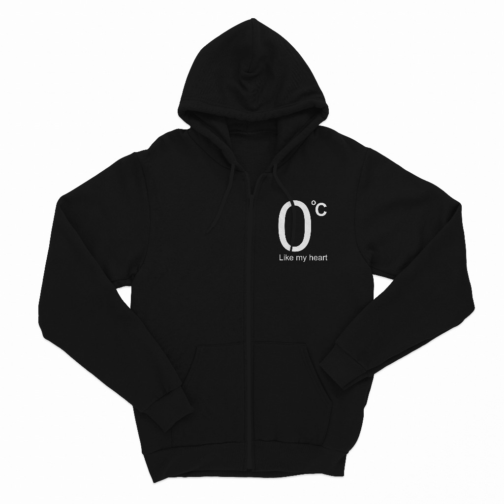 Cloudragon - Hoodie Zipper 0 Celcius Like My Heart Pria Dan Wanita - Cotton Fleece 280gr