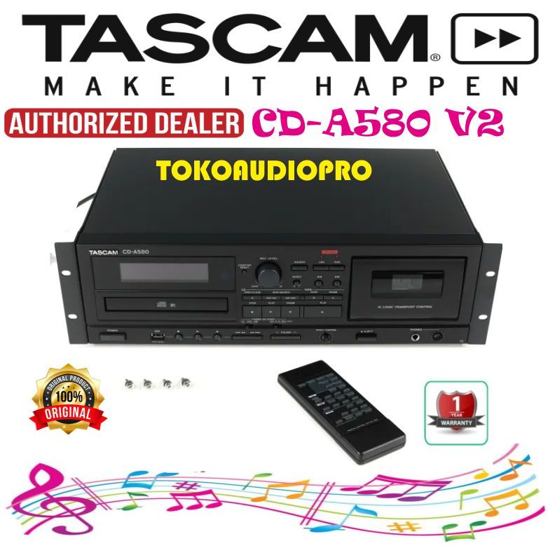 Tascam CD-A580-V2 CD/USB/Cassette Player/Recorder Tascam CDA580 V2
