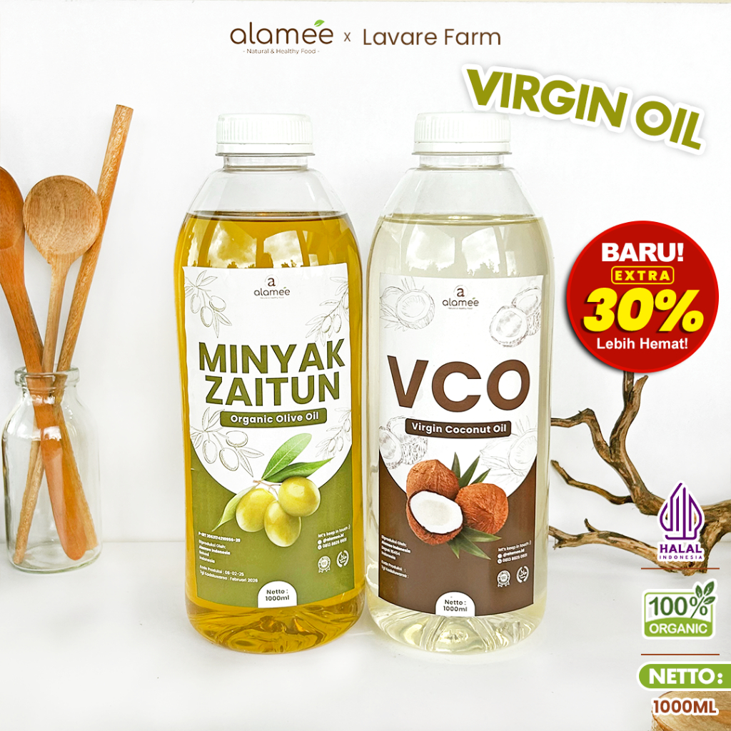 

ALAMEE Virgin Coconut Oil Minyak Zaitun Kelapa Murni Extra VCO Dapat Di minum Di masak Organik 1L BUMA