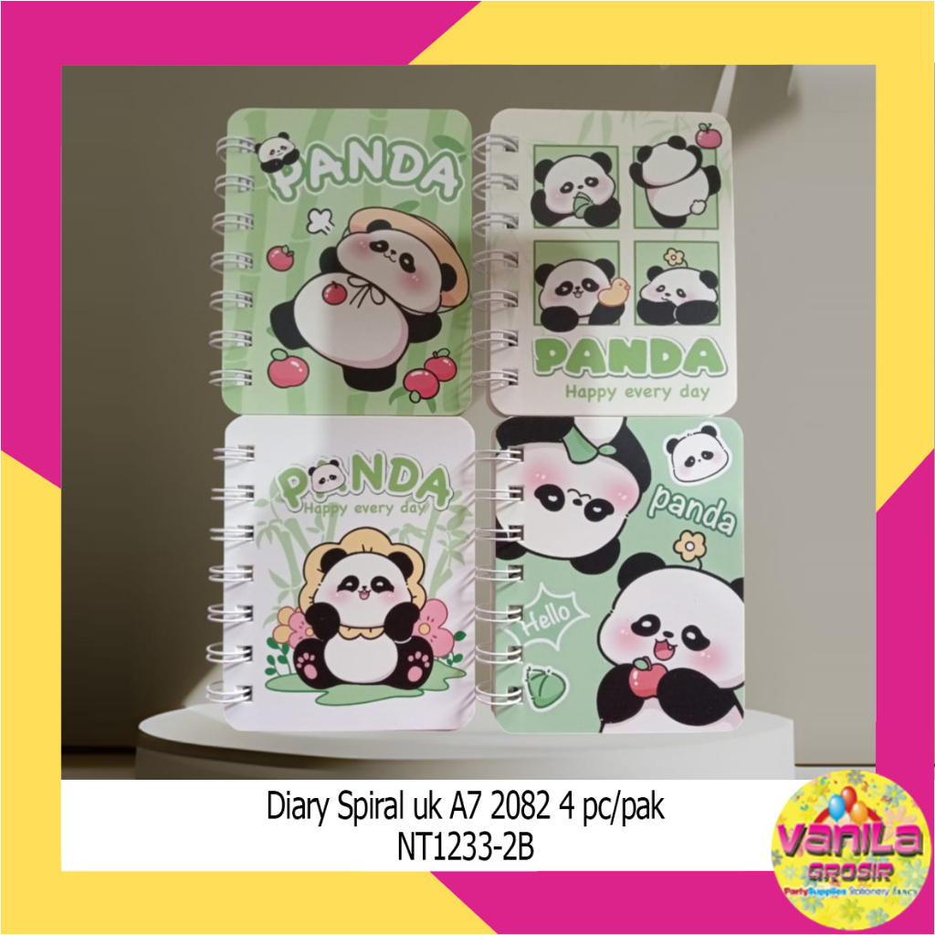 

(1Pak isi 4Pcs) Diary Spiral A7, notebook mini, buku kecil, diary spiral