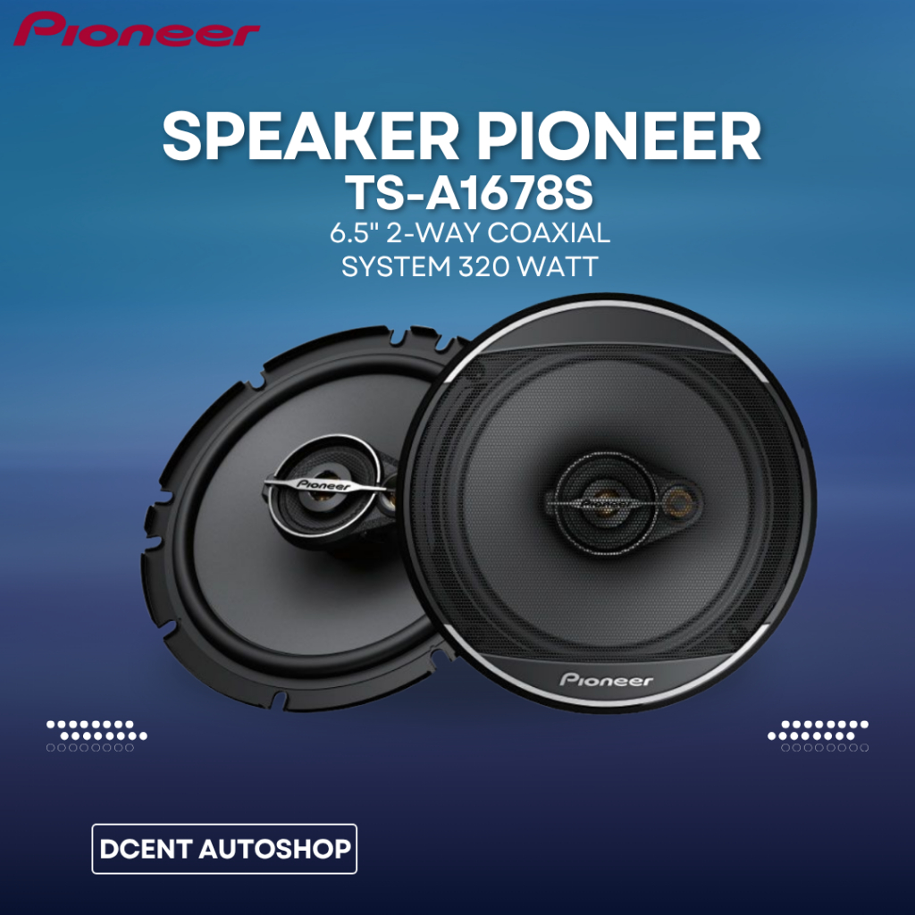 Speaker Coaxial Mobil - Speaker Pioneer TS-A1678S - 6.5 Inch 2 Way Speaker Coaxial System 320 Watt -