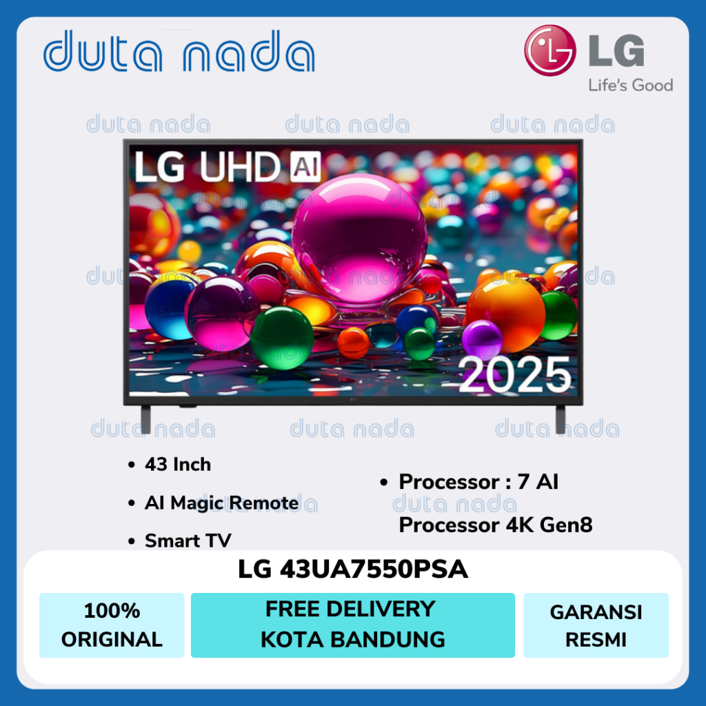 LG UHD TV Smart TV 43 Inci LG UHD AI 4K 2025 43UA7550PSA / 43UA7550PSA