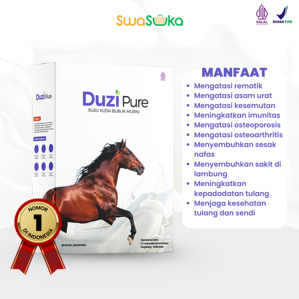 

Duzi Pure Susu Kuda Liar Lombok Bubuk Mengobati Batuk Rajen Sesak 200 Gram