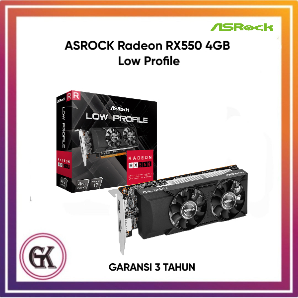 VGA ASRock Radeon RX 550 4GB Low Profile | GDDR5 / RX550