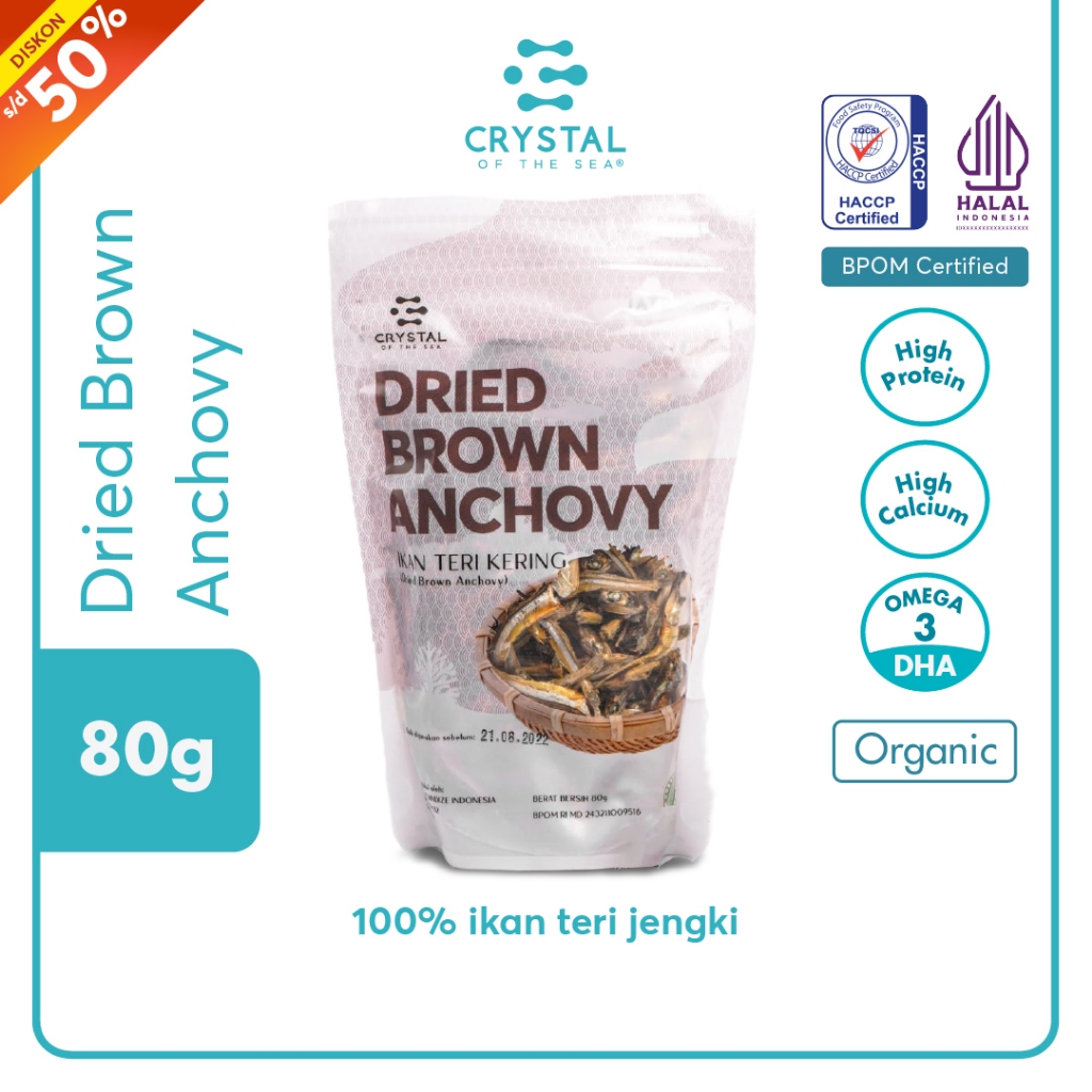 

Crystal of the Sea | Dried Brown Anchovy (80GR) / Ikan Billis / Ikan Teri Jengki Kering - Lauk MPASI NON Pengawet