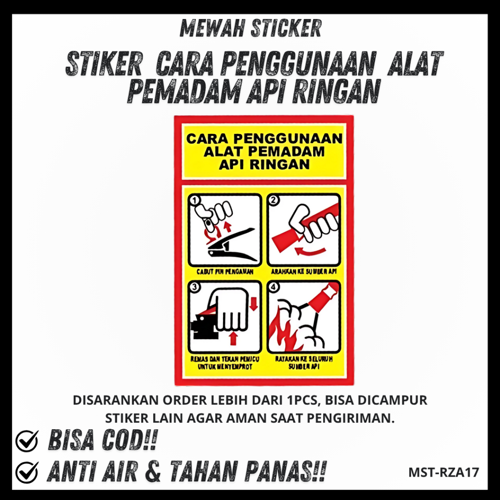 

Stiker Cara Penggunaan Alat Pemadam Api Ringan / APAR