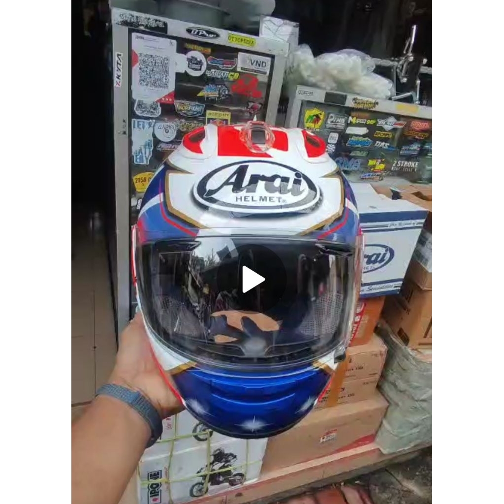 HELM ARAI second Pedrosa blue size m