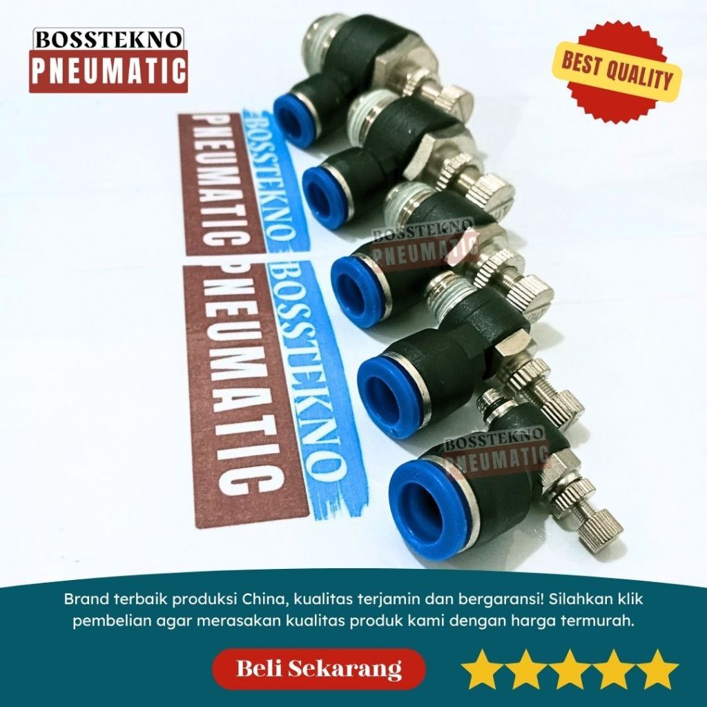 FITTING NSE SPEED CONTROL PNEUMATIK UKUTAN 4mm 6mm 8mm 10mm 12mm QUALITY ISO ORIGINAL CHINA