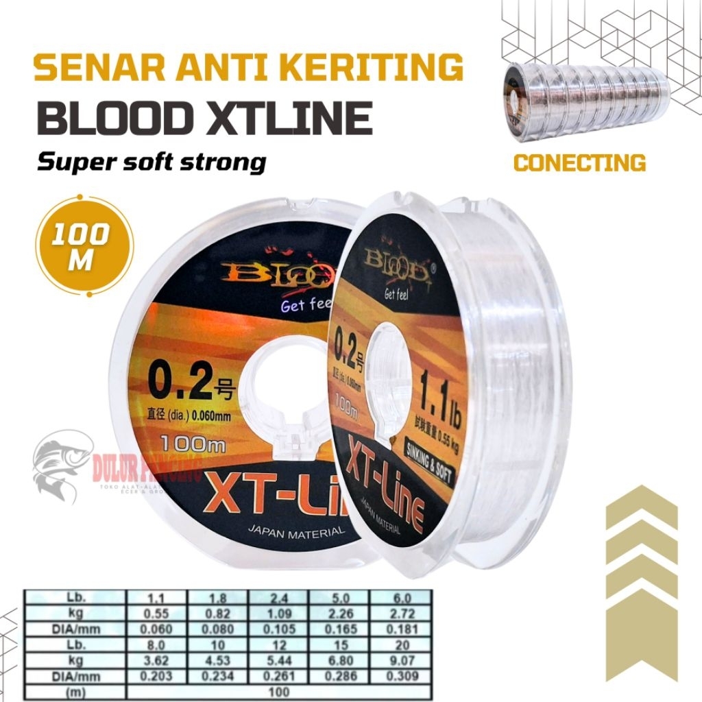 senar pancing blood xt line 100m conecting