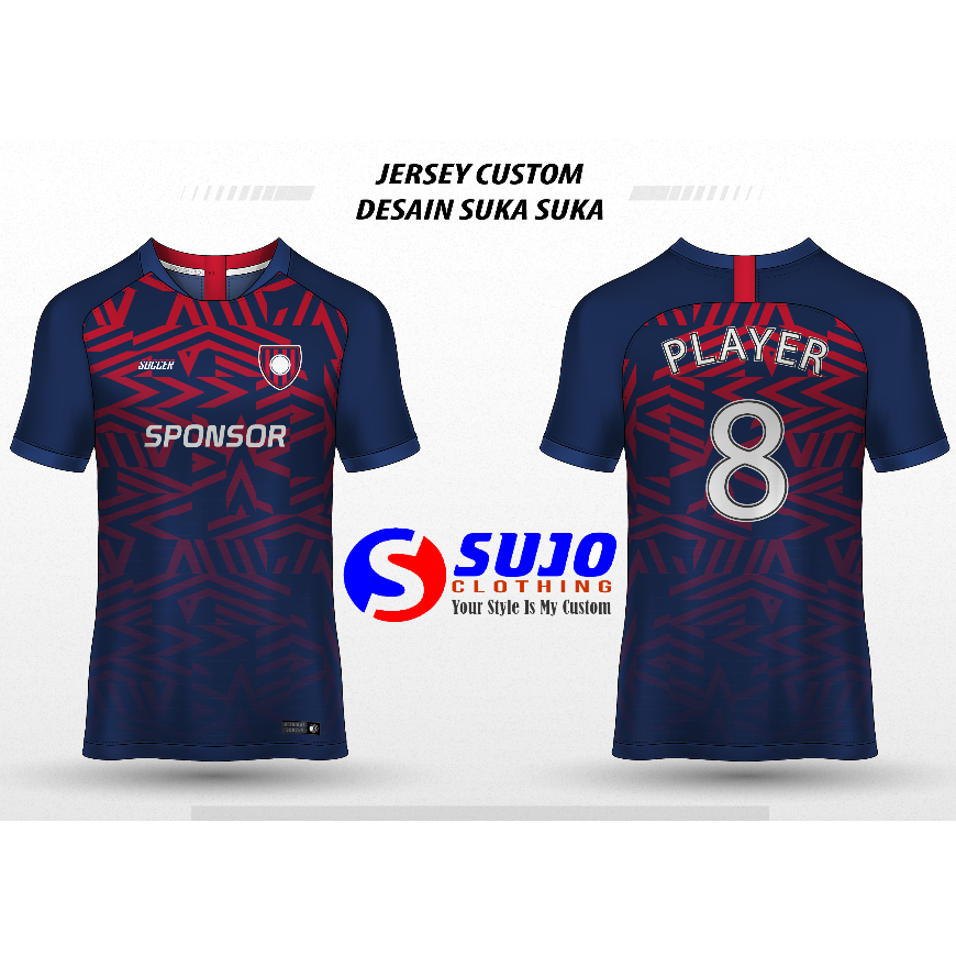 JERSEY BOLA CUSTOM PRINTING DEWASA DESAIN BEBAS SATUAN/LUSINAN